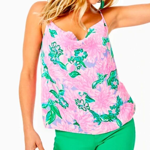 NWT Lilly Pulitzer Bobbie Top In Pink Blossom Try Your Zest | XS - Picture 9 of 10